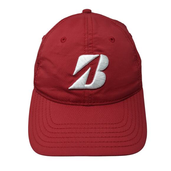 Bridgestone Golf Slideback Hat Red One Size Adjustable Embroidered Logo - Picture 1 of 9